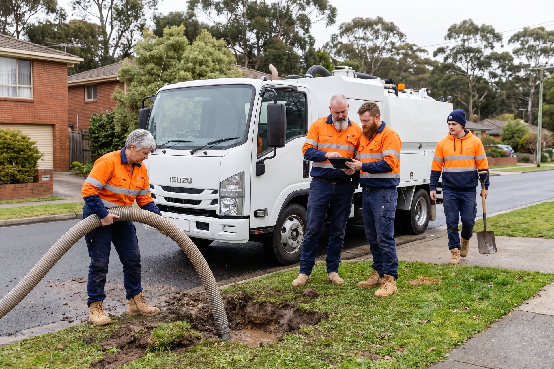 Howrah Plumbing crew working from a stocked service vehicle