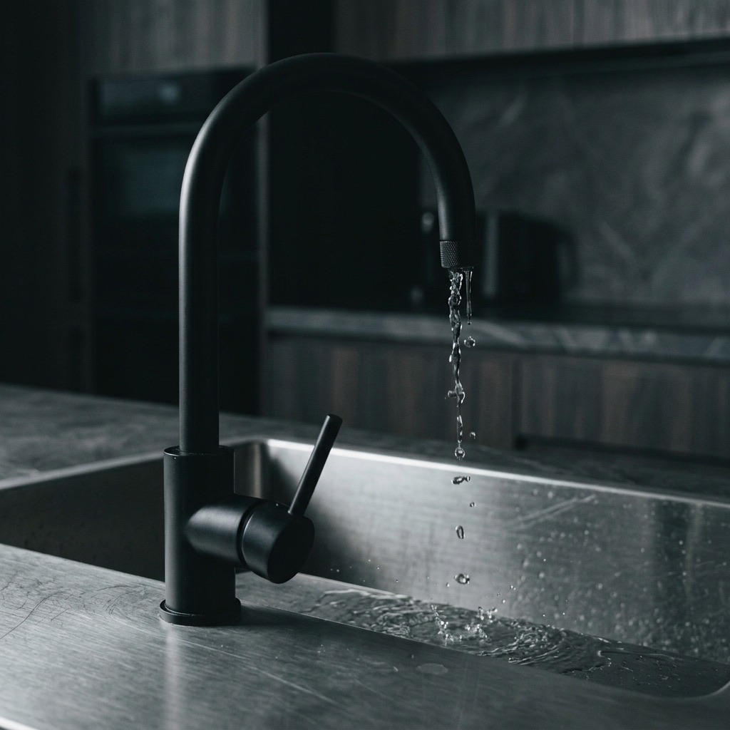 Weak stream of water running from a tap