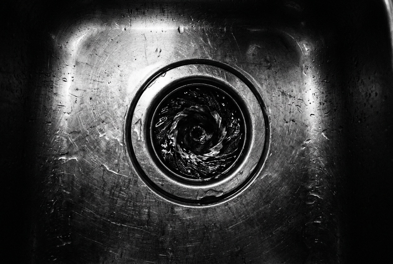 Water pooling around a sink drain
